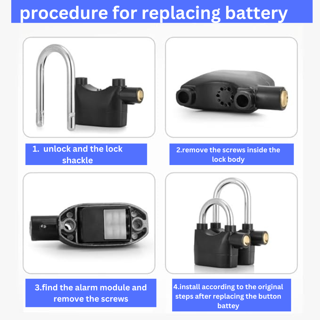 Alarm Security Lock,Motion Sensor Siren and 3 Keys,